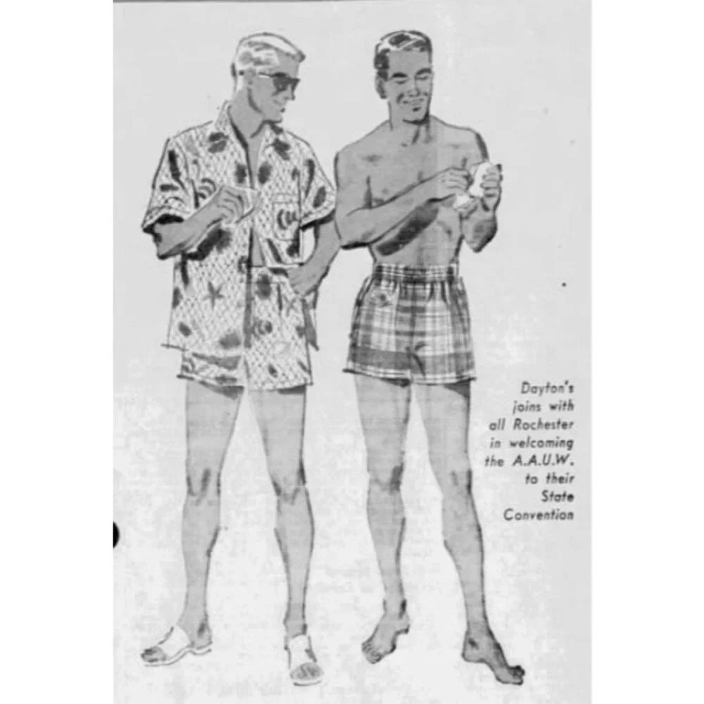 Vintage 1950s Men’s Red Plaid Swim Trunks McGregor Swim n Play Size Small Shorts